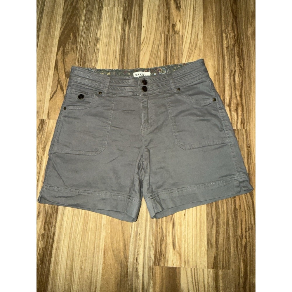 Dakota Blue Shorts Women's Sz 6 Green Mid Rise Midi Back Flap Pocket Work Casual